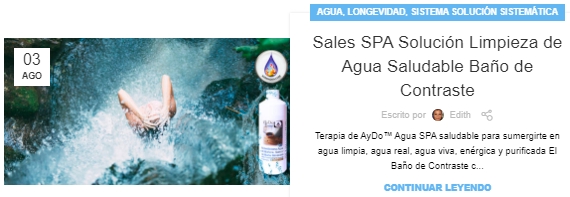 Articulo Sales SPA Solucion Limpieza de Agua Saludable en Baño de Contraste AyDoAgua