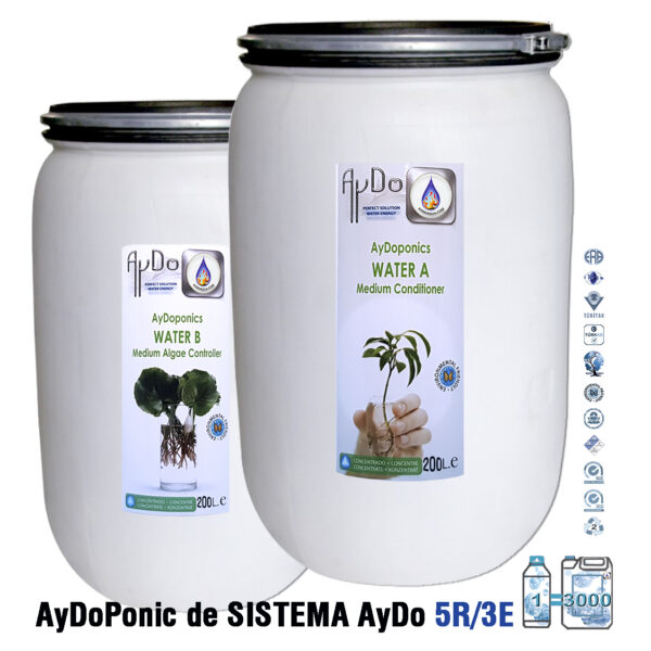 AyDo Ponics 200L-Sistema 5r-3e-productos ecologico-Hidroponia-abono-Hidroponia-antialgas- liquido-natural-1L-3000L-aydoagua