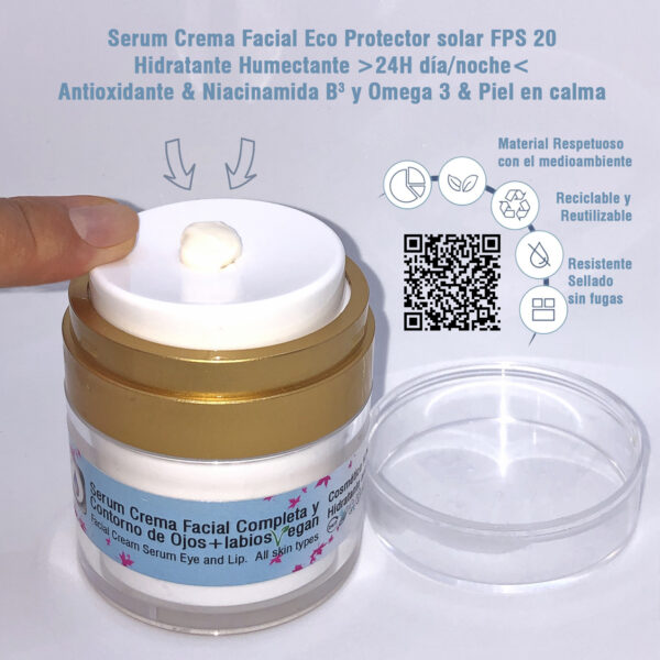 AyDoAgua Serum Crema Facial Completa Vegan Niacinamida antifatiga ojos labios ecologico aydo agua