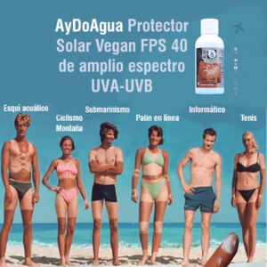 Protector solar vegan 40FPS arrecifes actividades_aydoagua