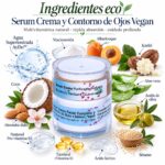 Ingredientes eco de la Serum Crema Facial y Contorno de Ojos Vegan AyDoAgua. Activos botánicos y cuidado profundo para rostro, ojos y labios.