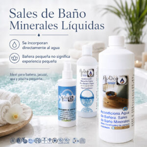 Sales de Baño Minerales Líquidas AyDoAgua para bañera, jacuzzi, spa y piscina pequeña