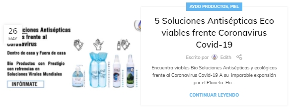 5 Soluciones Antisepticas Eco viables frente Coronavirus Covid-19-aydoagua.com