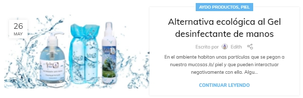 Alternativa ecologica al Gel desinfectante de manos aydoagua.com