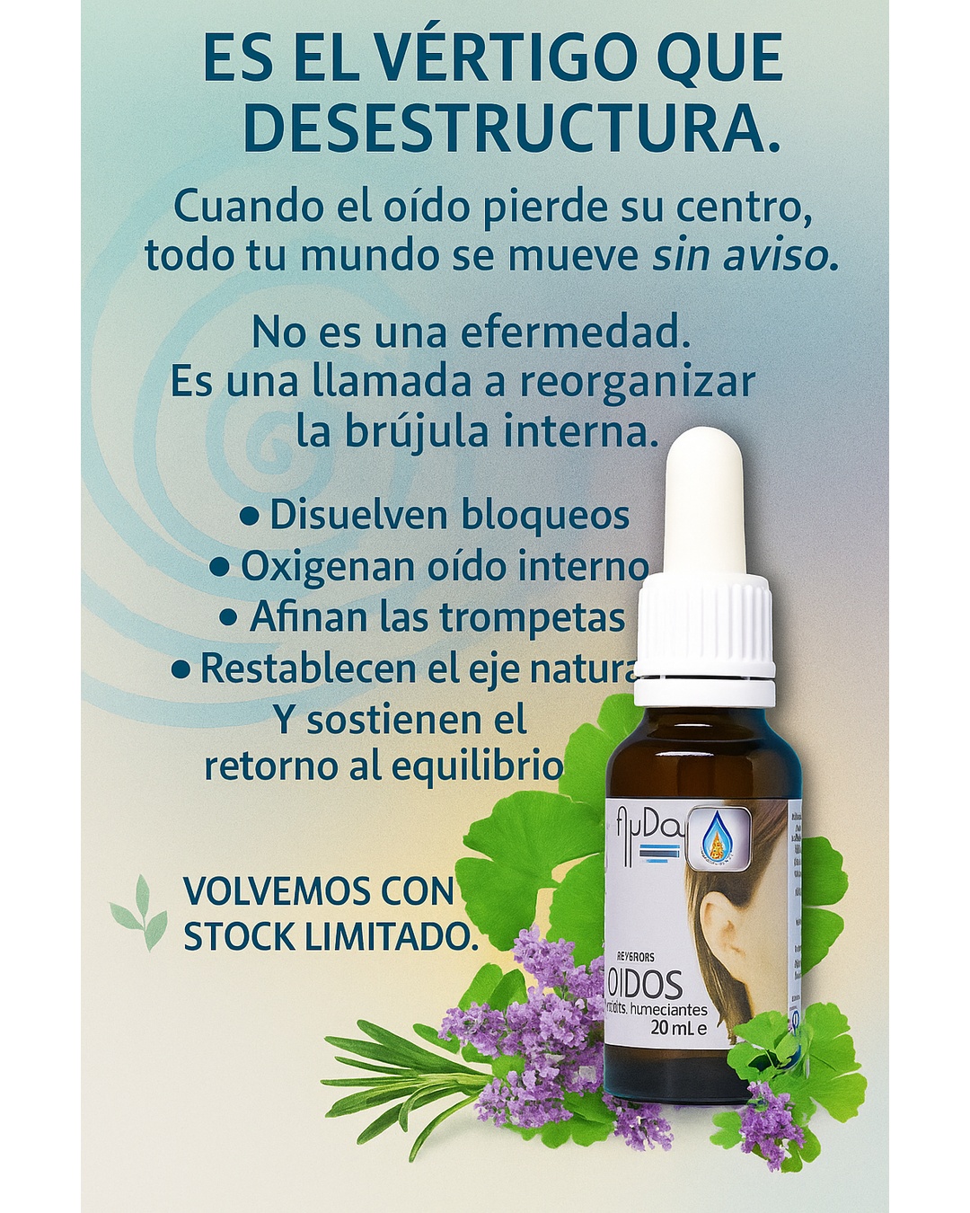 gotas oído aydoagua alivio vértigo equilibrio natural