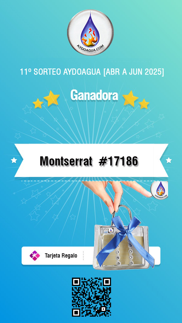 AyDoAgua Sorteo y GANADORA 11 SORTEO AYDOAGUA Junio 2025_Montserrat