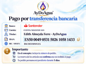 Datos para pago por transferencia bancaria a AyDoAgua